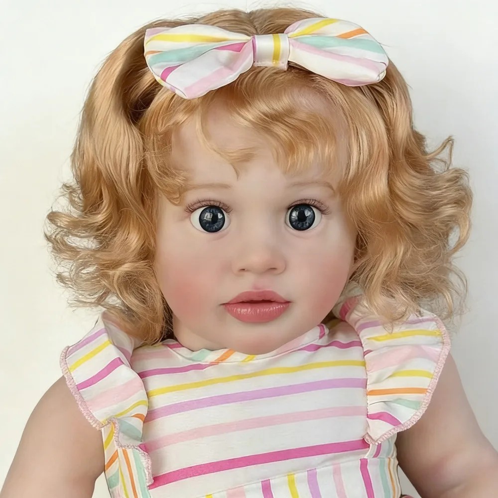 

25inch 63CM Already Finished Painted Reborn Toddler Baby Doll Huge Baby Pippa Realistic Baby Dolls 3D Skin Collection Art Dolls