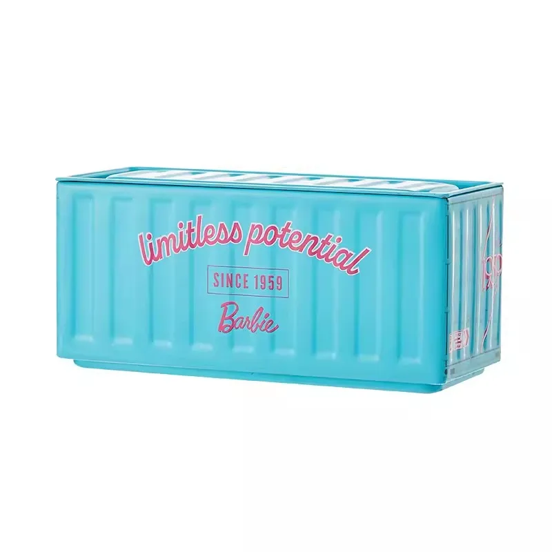 Miniso Barbie Anime Sunshine Shining Series Container Girl Cute Storage Makeup Box Items Desktop Sorting Box Gifts To Friends