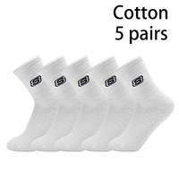 Skechers Men Ankle Socks Cotton Breathable Comfort 3/5 Pairs Lot Short Long Soccer Basketball Sports Sock men Deodorous Sock