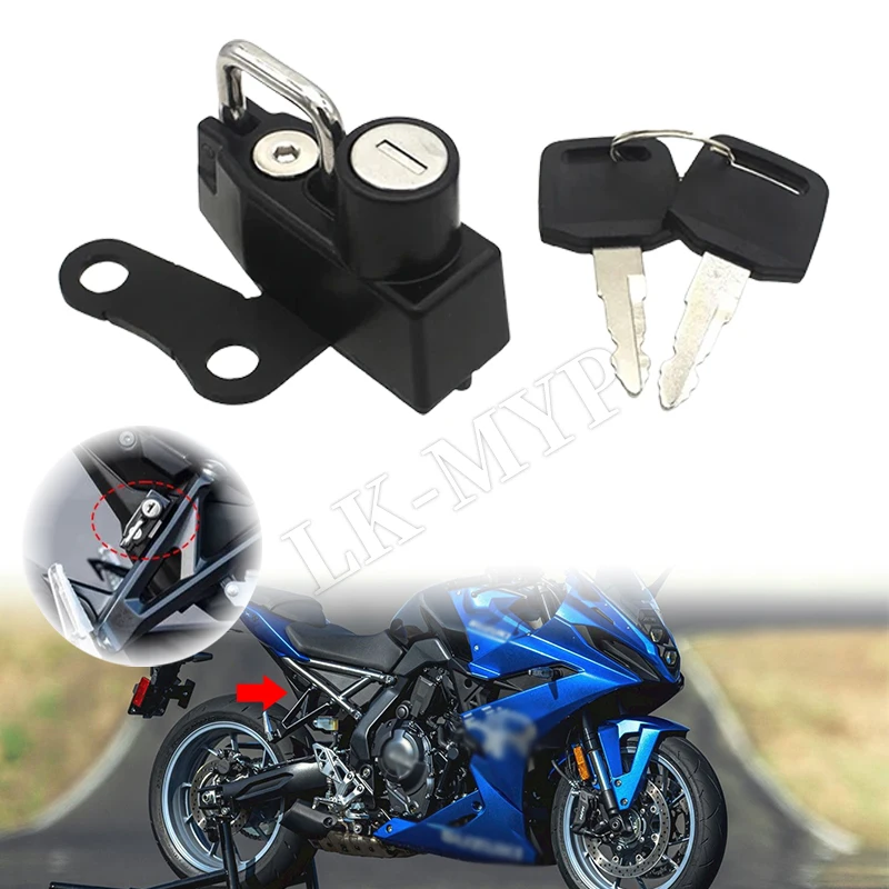 Side Anti-theft Security with 2 Keys For Suzuki GSX-8S GSX-8R 2023 2024- Anti-theft Safety Helmet Lock Motorcycle Helmet Lock