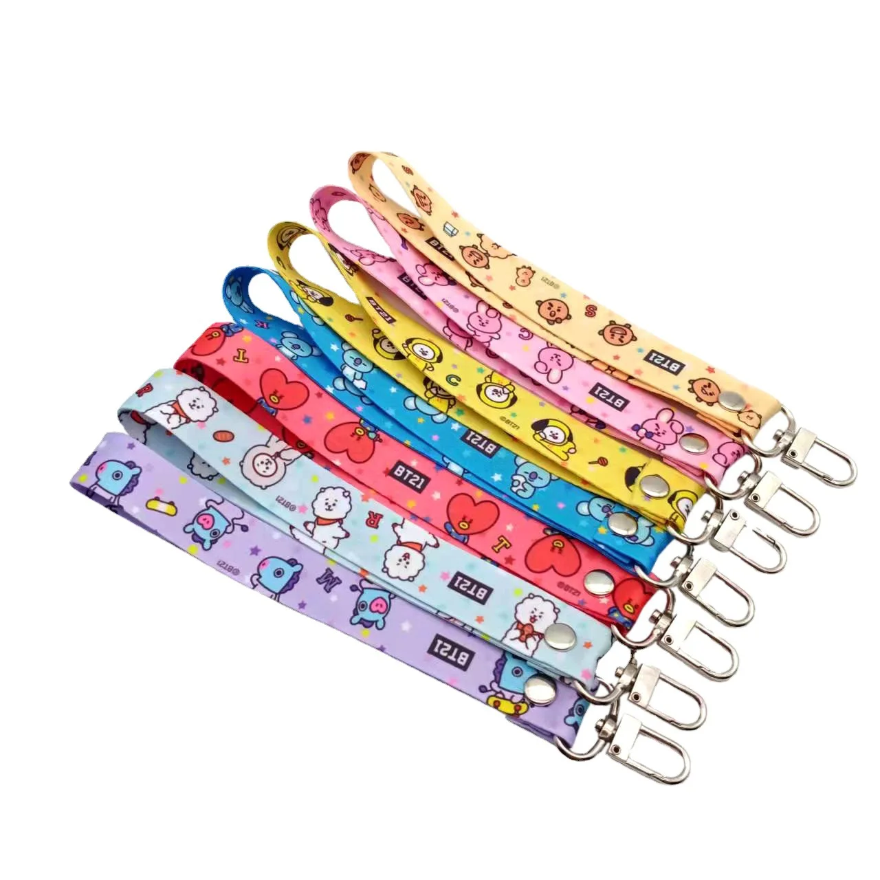 @BT21 Koya Shooky Tata Cooky Mang phone lanyard creative high-quality anime cartoon print cute short anti-lost strap for couples view 3