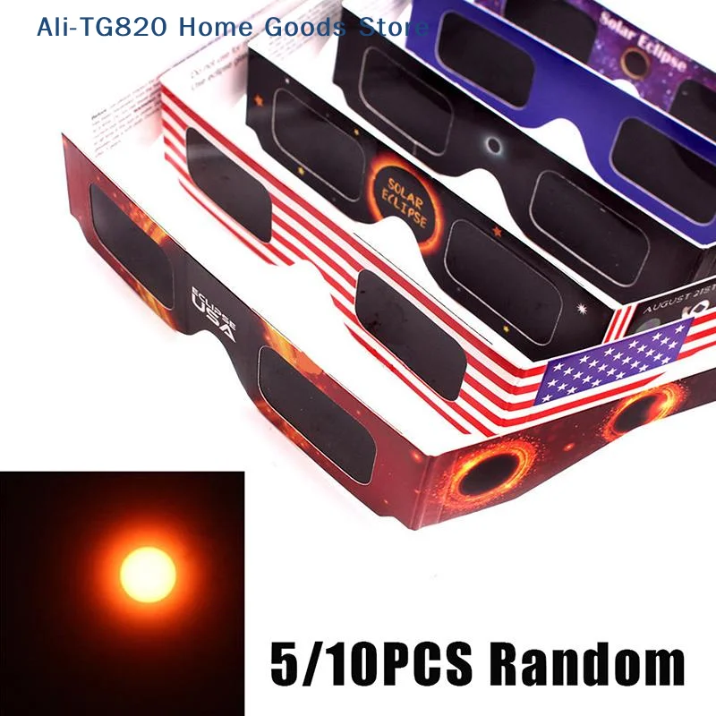 [TG820]5/10pcs Solar Eclipse Glasses Direct Sun Viewing Solar Eclipse Glasses Protect Eyes Total Partial Eclipse Glass