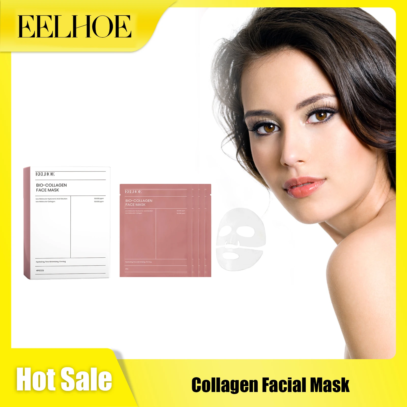 

EELHOE Collagen Facial Mask Deep Hydrate Firm Skin Reduce Fine Lines Shrink Pore Exfoliate Improve Roughness Facial Nourish Mask