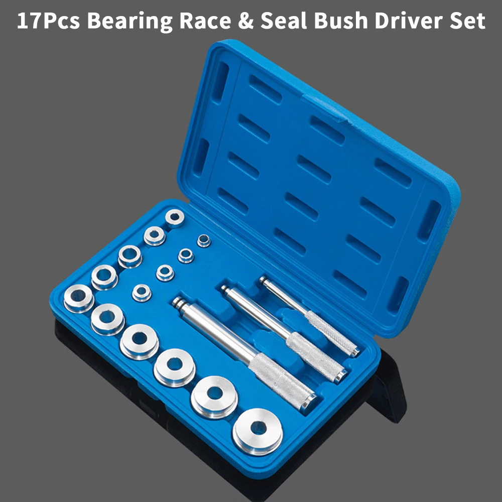 

17PCS Bearing Race and Seal Install Driver Set, Aluminium Alloy Wheel Bearing Race & Seal Bush Driver Set Removal Tool for Cars