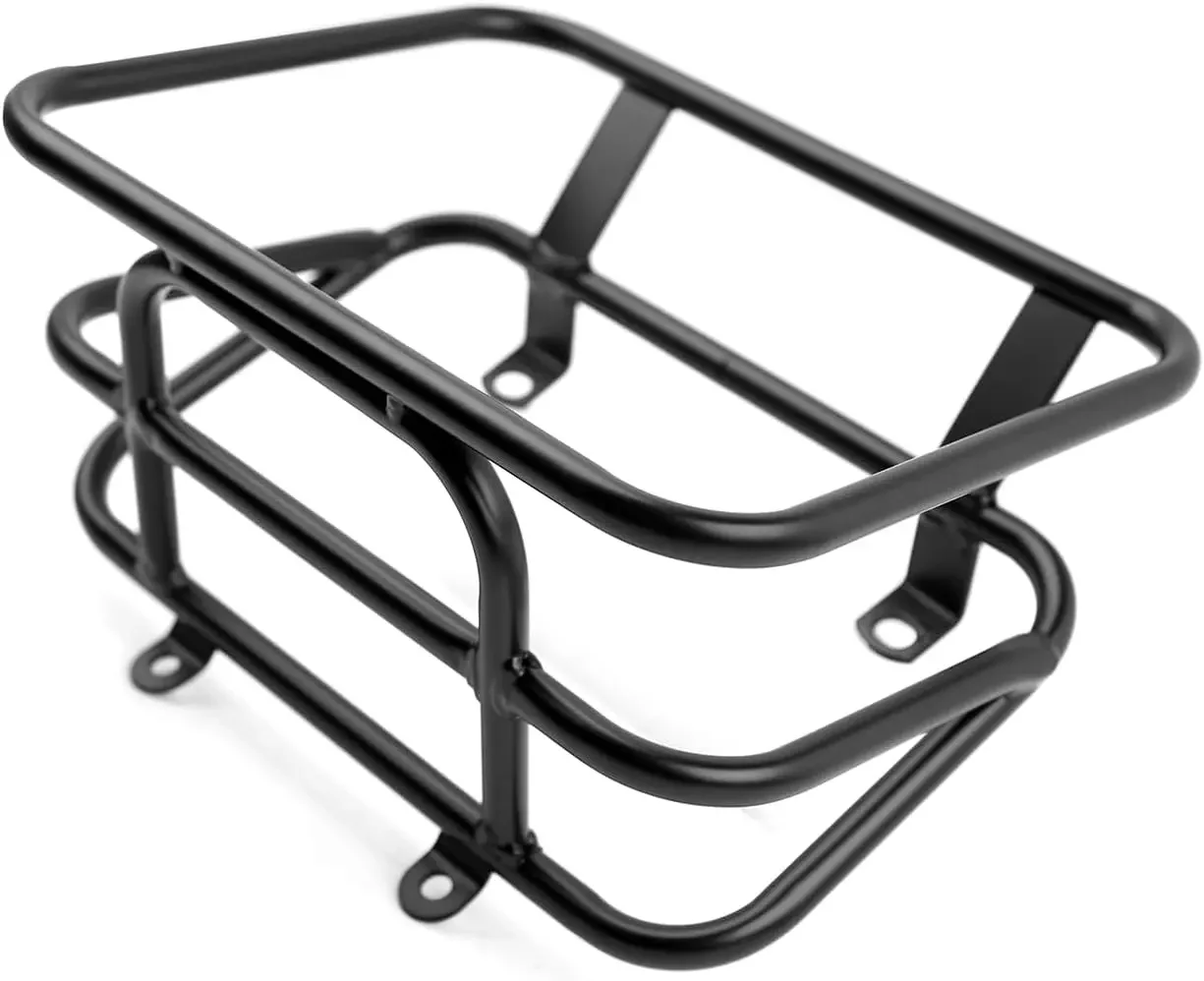 Motorcycle Front Luggage Rack with Cargo Box in Heavy Iron Material Comaptible with Yamaha Zuma 125 2022 2023,Black Color