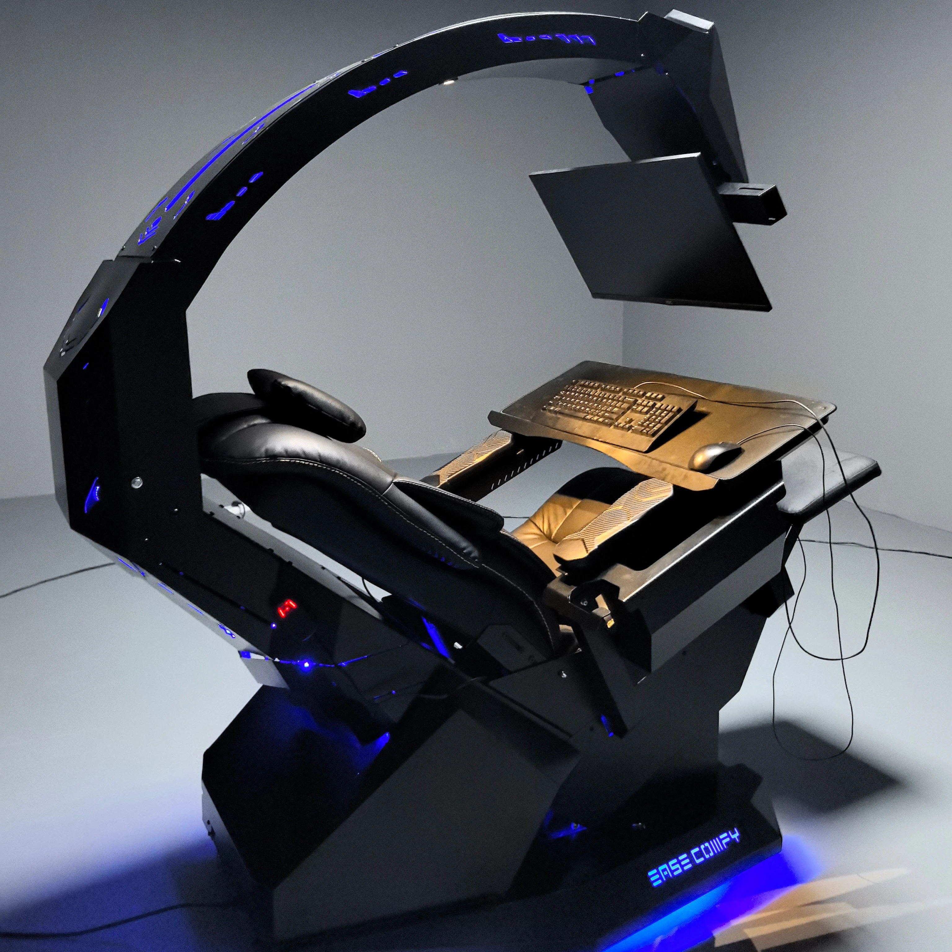 Easecomfy T2 Throne Computer Cockpit Chair Workstation Gaming Rig Support Multi Monitors zero Gravity Chair Cockpit