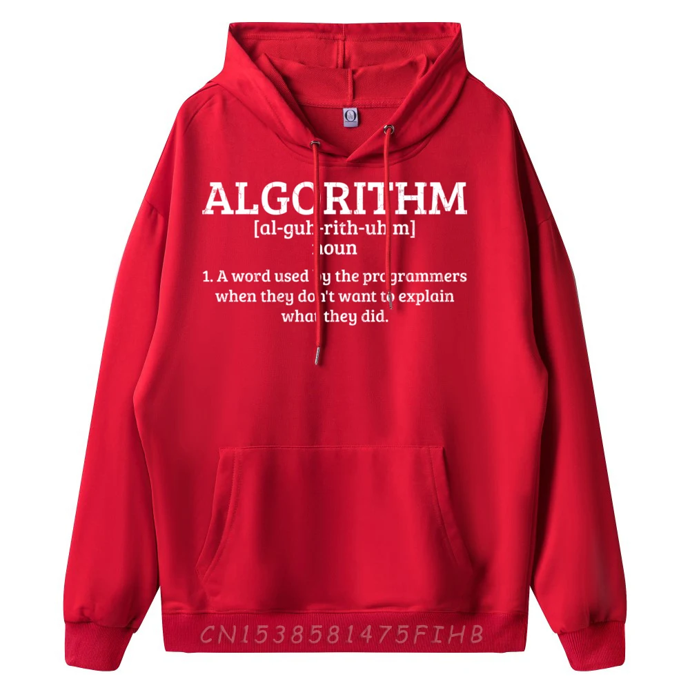 Algorithm Definition Funny Computer Programmer Graphic Vintage Hoodies Men Men's Oversize Long Sleeve Large Size Harajuku