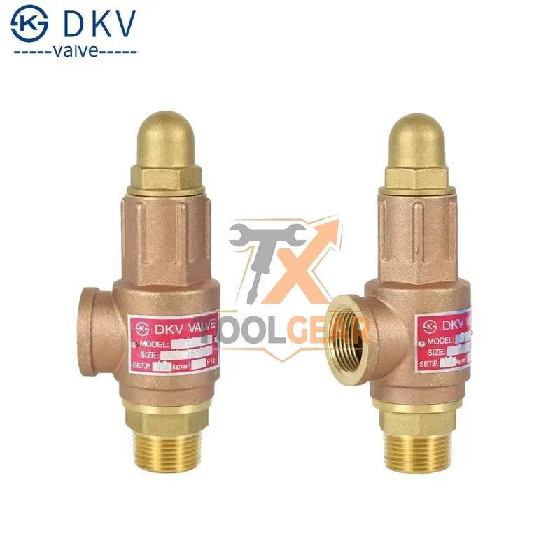2026China*Factory* DKV Brass Adjustable Pressure Relief Valve BSP NPT Threaded Air Brass Steam Adjustable Safety Relief