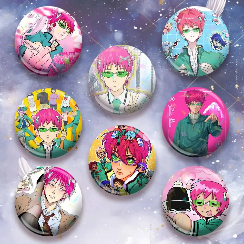 Disastrous Life S-Saiki K Kusuo Saiki  Laser Badge Creative Pins Brooch for Decor Gifts Fans Collect Easter decorations