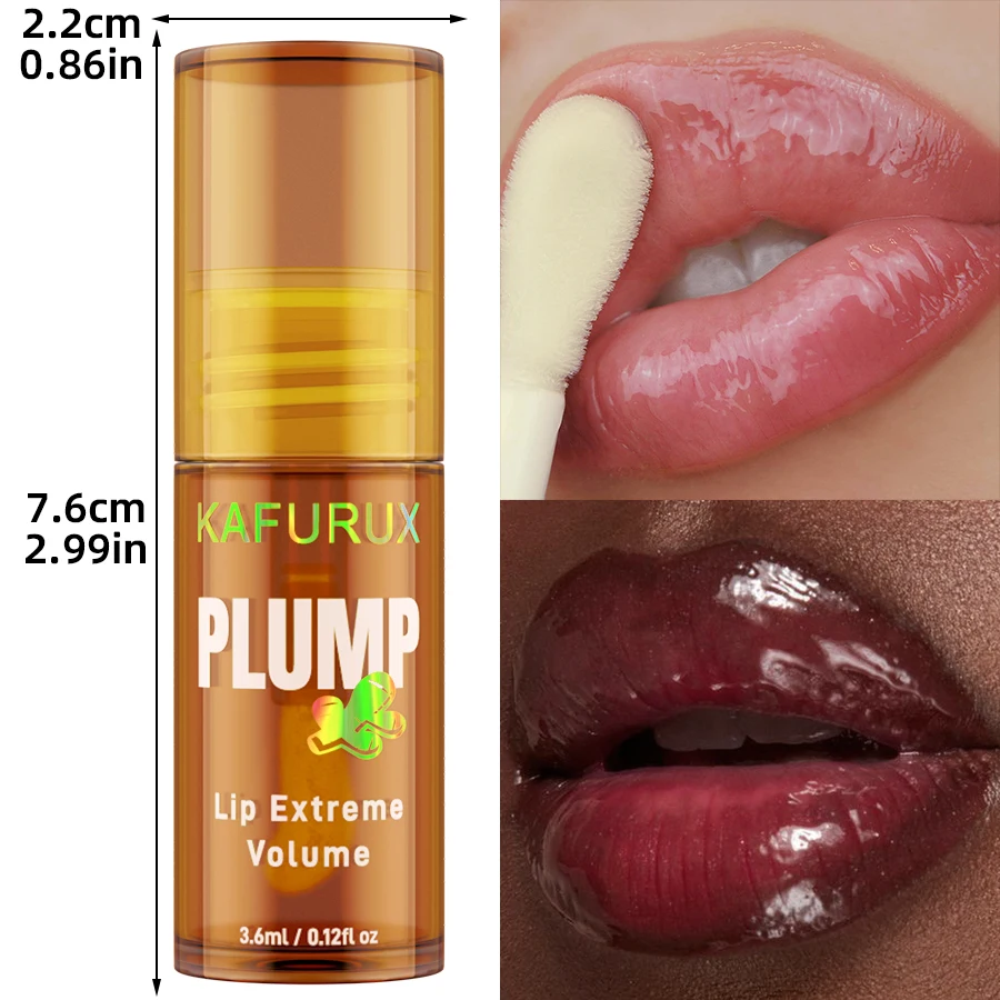 1PC Ginger Lip Balm Turmeric Lip Plumper Oil Radiant Fuller Lips for Smoother,Plumping Lip Volumizing Serum Sexy Lip Makeup