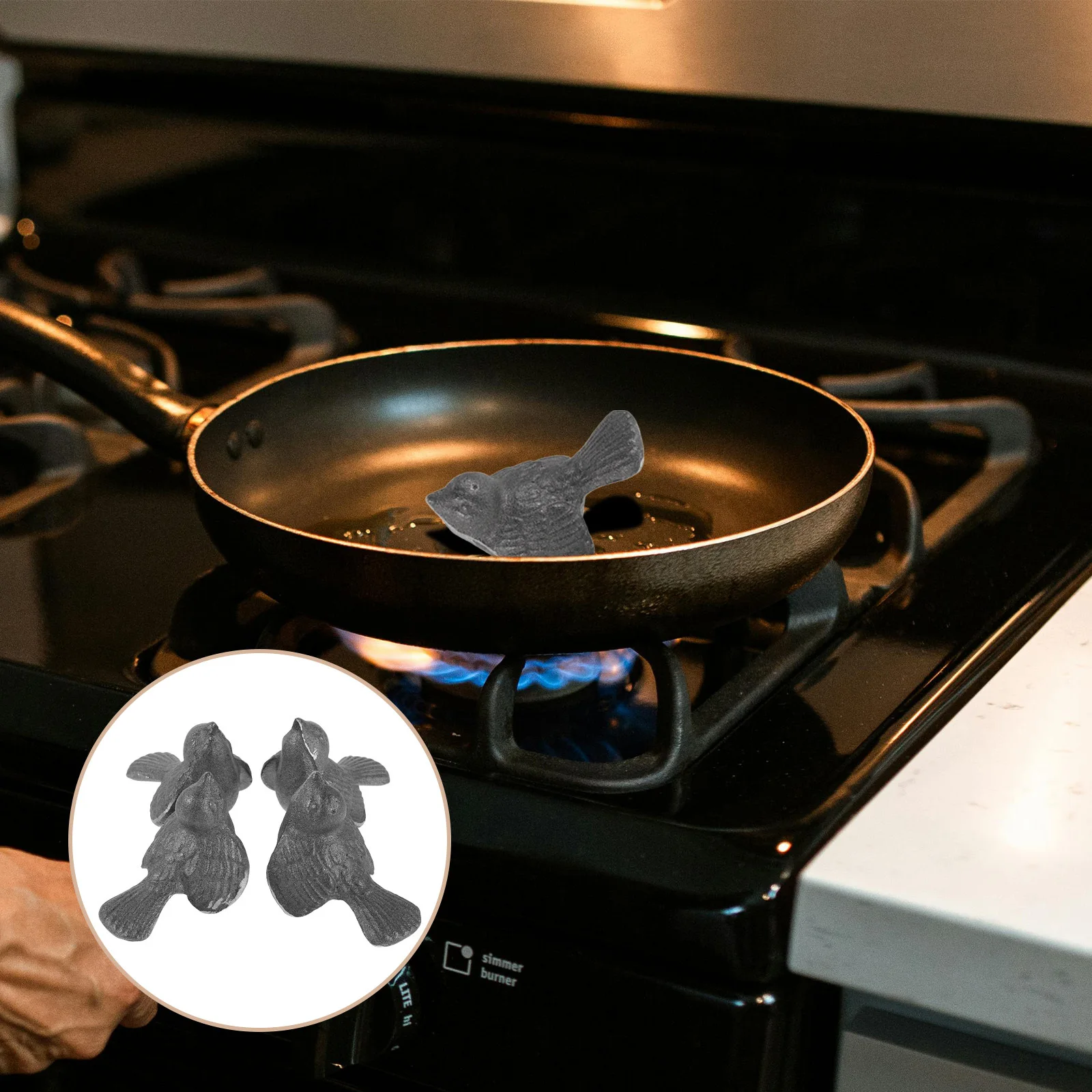 

4Pcs Cast Iron Birds Natural Iron Source Cooking Tool Vegan Athletes Endurance Cooking Utensils