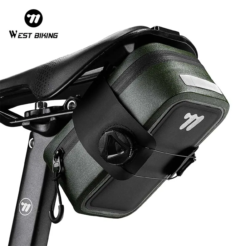 

WEST BIKING Bicycle Saddle Bag Waterproof Bike Seatpost Tail Bag Portable Cycling Storage Tool Bag Universal Mini Hanging Bag