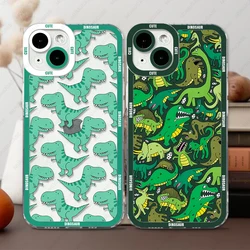 Case For iPhone 16 15 14 13 Pro Max 12 Mini 11 XS X XR SE 7 8 Plus Soft Cover Cute Dinosaur