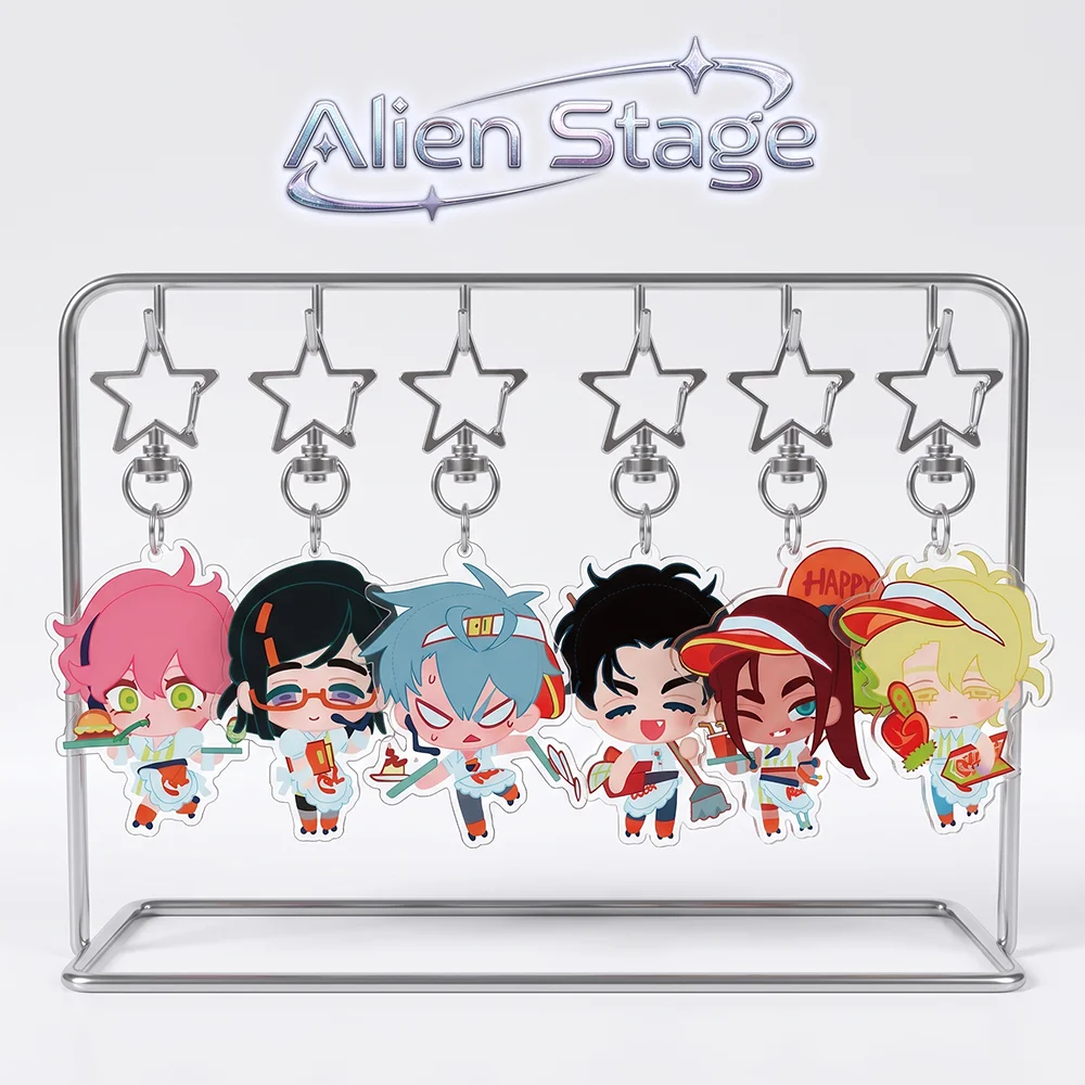 Alien Stage Mizi Sua Till Ivan Luka Hyuna 6CM Cute Anime Acrylic Bag Charm Car Keychain Decorations Bag Body Kit Keyring Gifts
