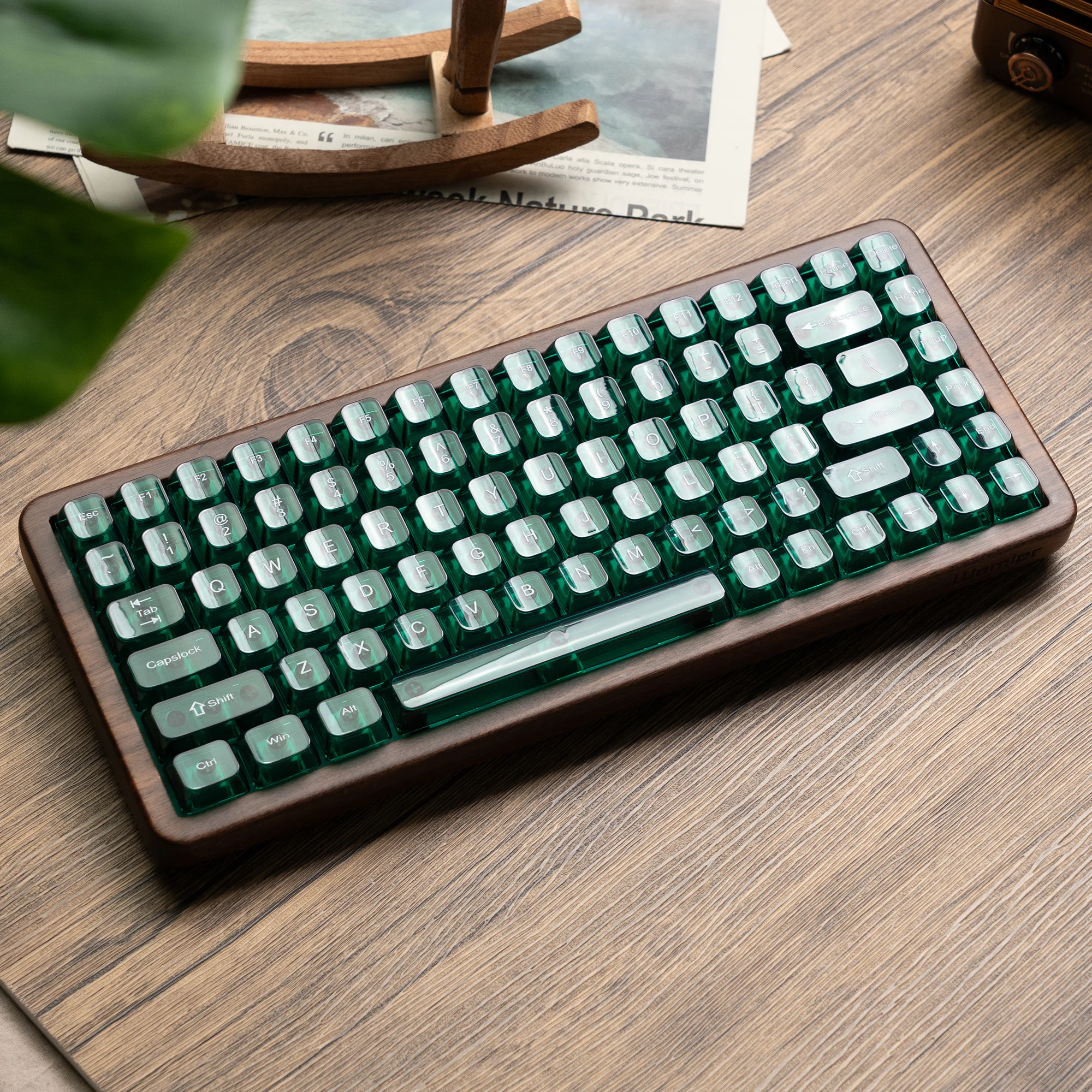 

Womier WD75 QMK/VIA деревянная игровая клавиатура 8000 мАч трехрежимная беспроводная механическая пользовательская RGB клавиатура с возможностью горячей замены