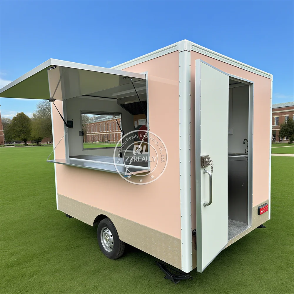 

Concession Food Truck Fully Equipped Street Catering Trailer Coffee Shop Mobile BBQ Pizza Taco Food Trailer With Full Kitchen
