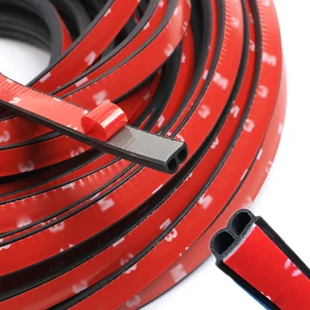 Tiras de sellado de puerta de coche tipo B, burlete con reducción de ruido, aislamiento de goma, resistente al viento, impermeable, adhesivo fuerte, 5/8/10M