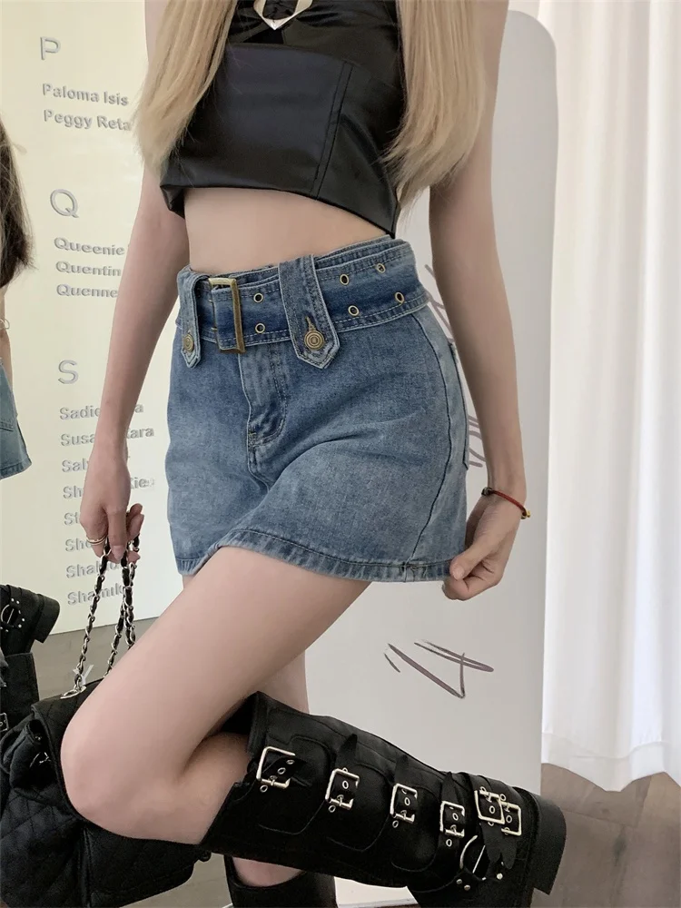 A-Linien-Rock mit hoher Taille für Damen in Übergröße, Denim, f-Länge, koreanischer Stil, Pendler, reine Farbe, Ort-Röcke