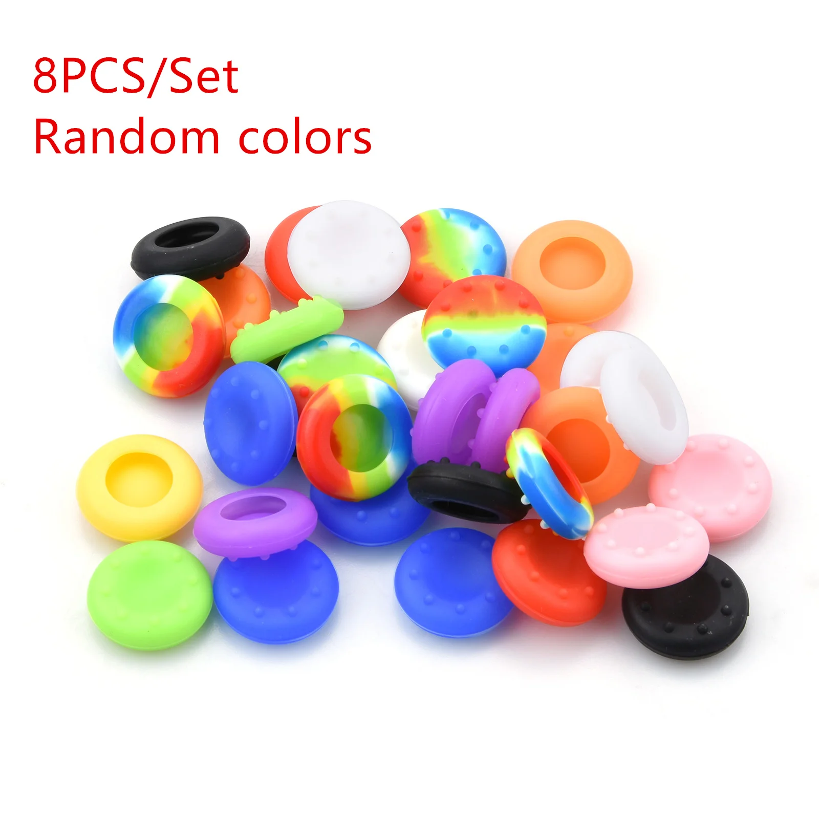 8 Pc Silicone Multi Colors Gel Analogue Thumb Grip Stick Handle Rock Caps For PS4/PS3 Xbox 360/Xbox One Controller Random Colors