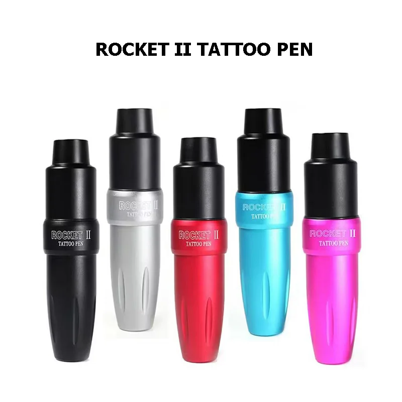 Professional Rocket II Tattoo Pen Machine RCA Jack Tattoo Gun With 5pcs Tattoo Cartridges Rotary Permanent Makeup Machine