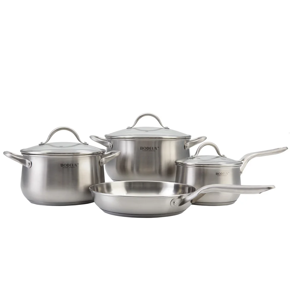 Pote de aço inoxidável do produto comestível, Conjunto De Panelas De Cozinha Elegante, Atacado, 4Pcs