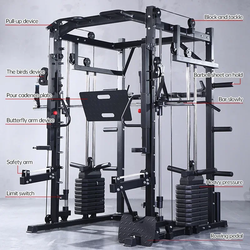 Commercial Wholesale Smith Machine Multi-functional Integrated Training Unit with Full Set of Fitness Equipment