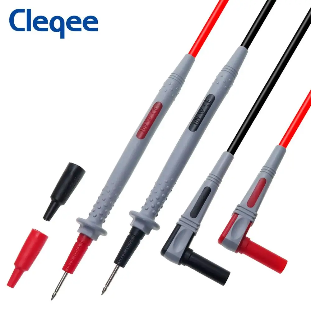 Cleqee P1505B 1000V/10A 150cm uniwersalna podwójna folia silikonowa z ostą igłą multimetr sonda przewód testowy do multimetru cyfrowego — zdjęcie produktu 2