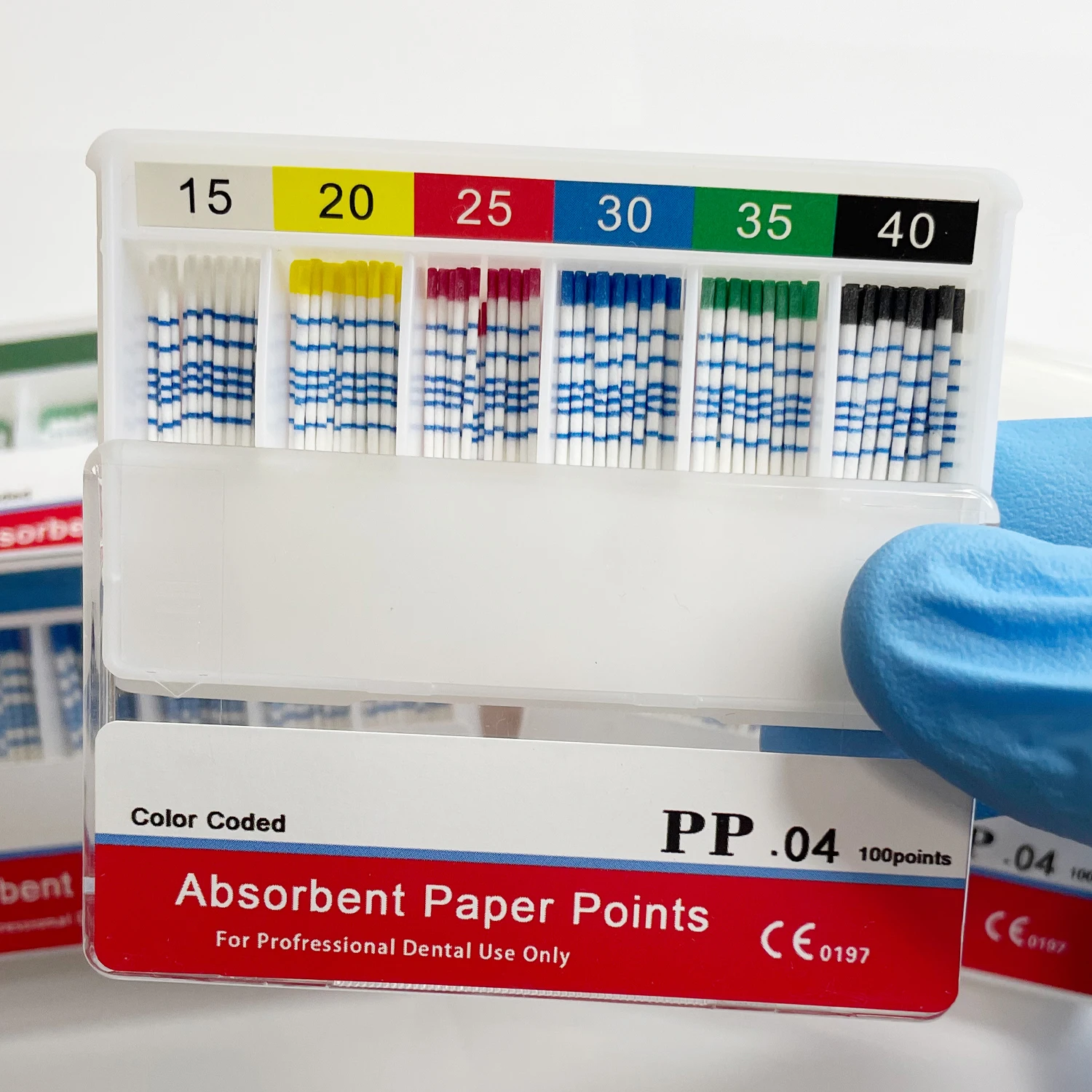 With Scale Dental Absorbent Paper Points Taper 04 15#-40# Dental Pure Cotton Fiber Paper Endodontics Treatment Consumables