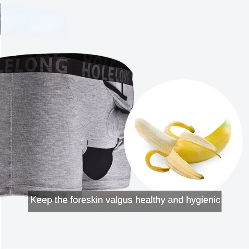 Sexy Boxer Male Resistance Underwear Man Egg Gun Separation Gay Boxers U Convex Big Scrotum Shorts Sex Boxershorts Men Lingerie