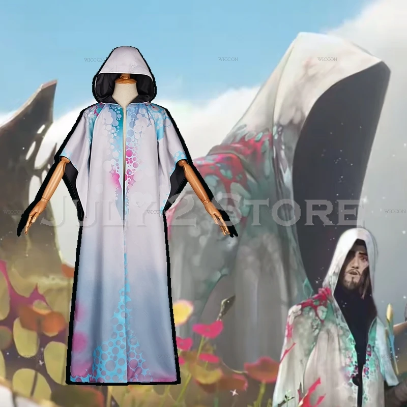 Anime Arcane S2 Viktor Cosplay Costume Colorful Cloak Cape Wig Hextech Outfits Halloween Hooded Carnival Fancy Disguise Clothes