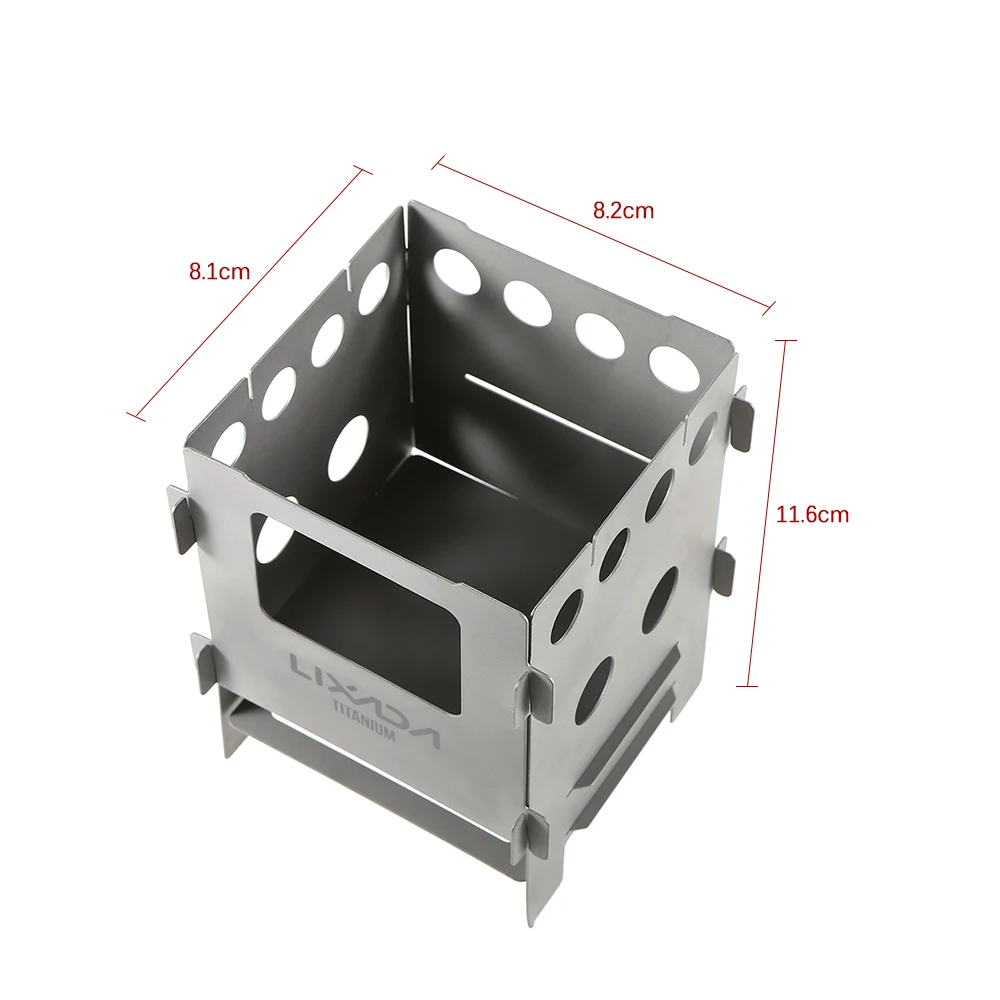في الهواء الطلق المحمولة الفولاذ المقاوم للصدأ للطي شواء الشواء الجرف صغير الفحم نزهة موقد التيتانيوم الخشب موقد في الهواء الطلق #4