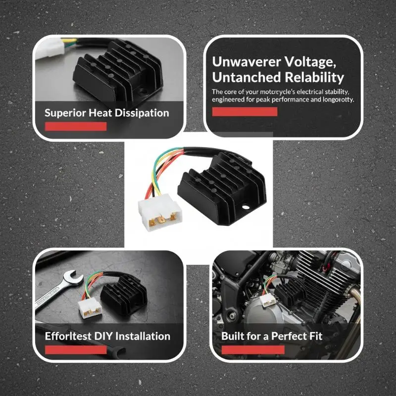 Motorcycle Voltage Rectifier Regulator 5 Wire Connector Replacement Parts For GY6 125 Scooter Moped Repair Accessories