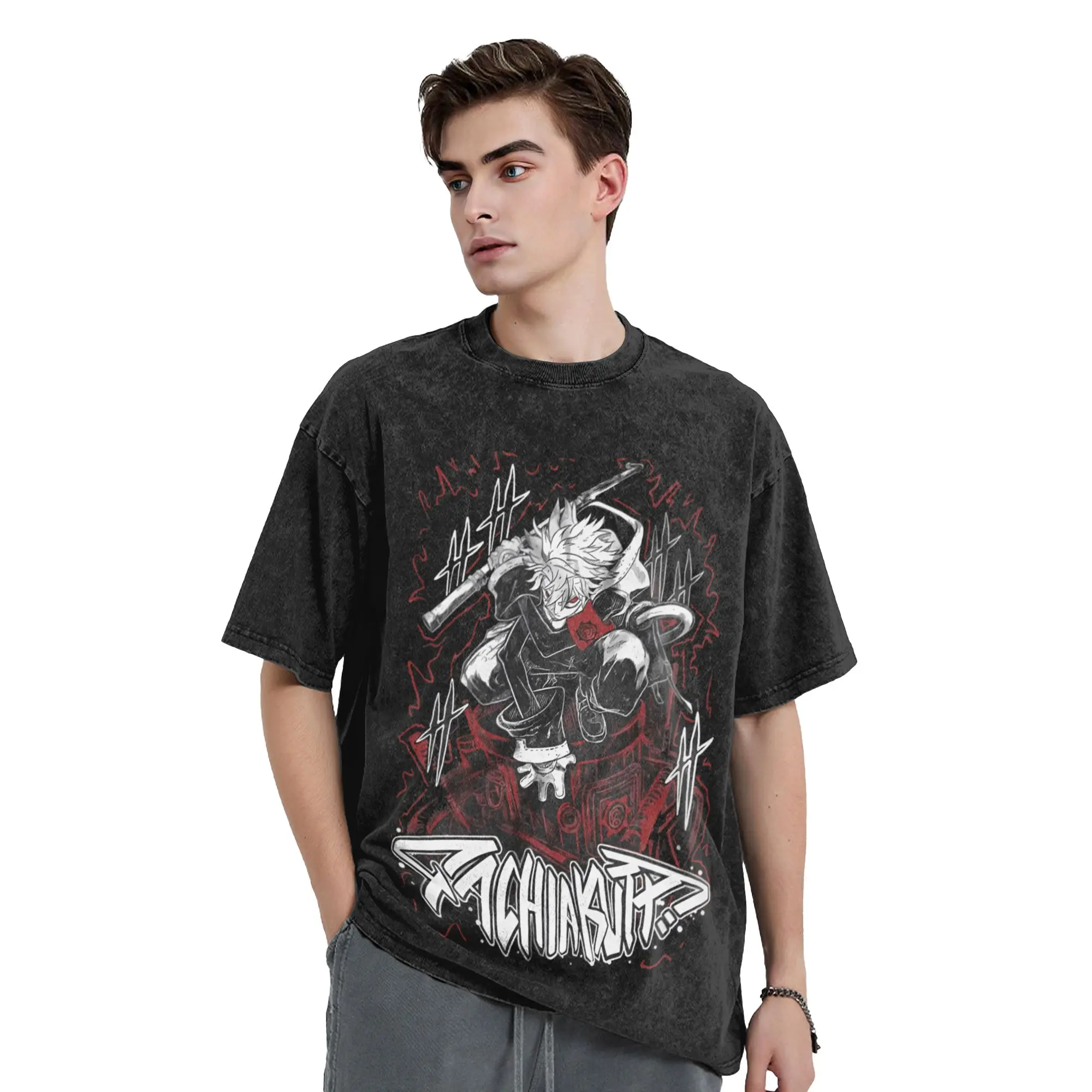 

Gachiakuta Anime Rudo Surebrec T Shirt Hip Hop Washed Cotton T-Shirts Vintage Men Women Streetwear Graphic Printed Tops Tees