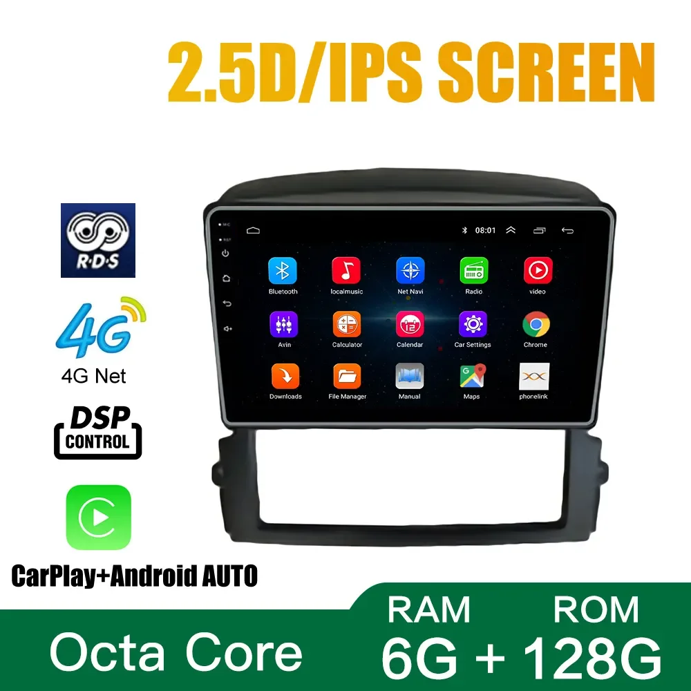 

For KIA SORENTO 2004-2008 Radio Headunit Device Double 2 Din Octa-Core Quad Android Car Stereo GPS Navigation Carplay
