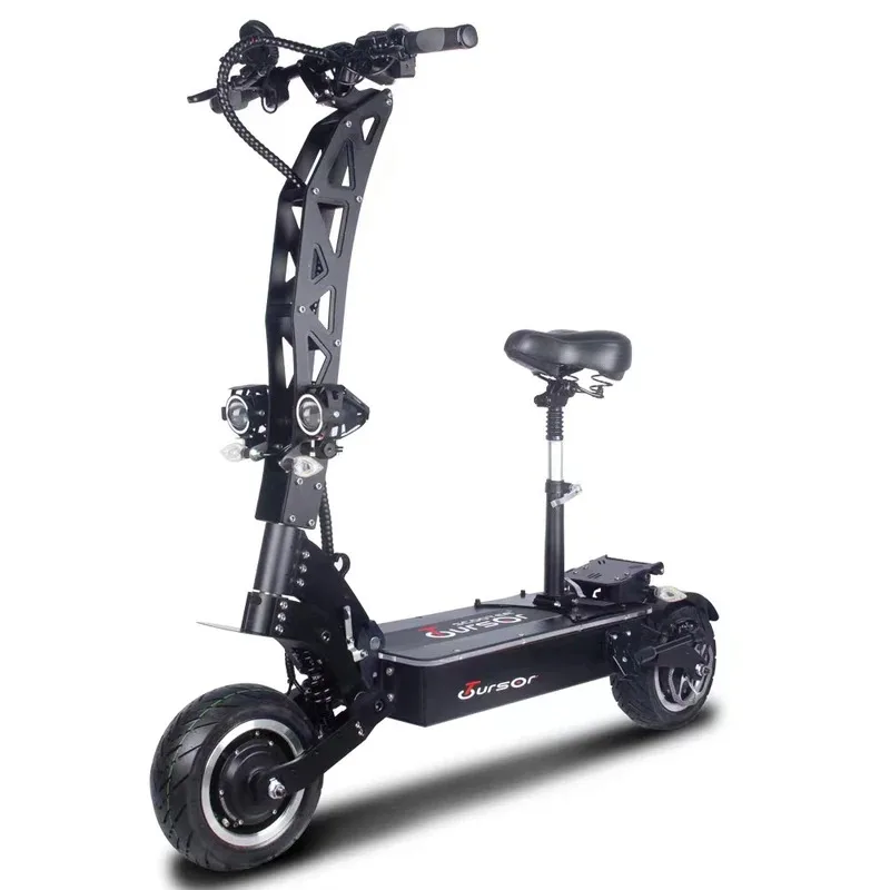 سكوتر كهربائي بإطارات مفرغة ذات دفع مزدوج، 6000 وات 60 فولت 40 أمبير نطاق طويل 120 كم وسرعة تصل إلى 90 كم/ساعة مع مقاعد