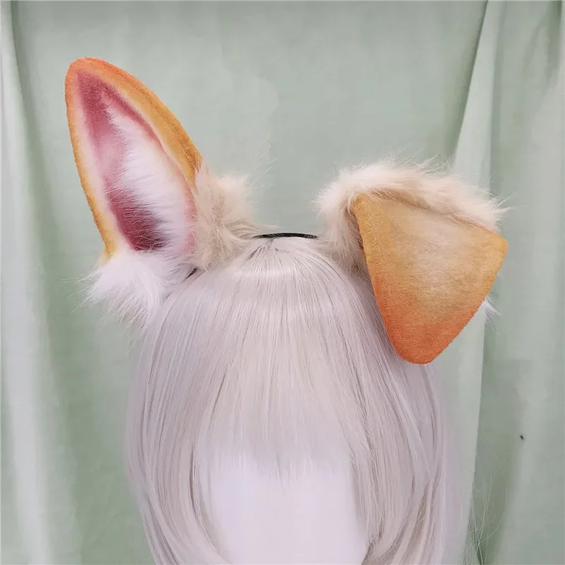 

Handmade Work Anime Simulation Beast Fold Style Retriever Dog Ears Cosplay Ears Hairhoop For Game Party Halloween COSPLAY Prop