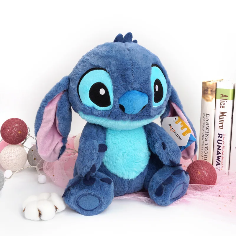 Genuine Disney Lilo & Stitch Plush Toy Boneca, Ponto sentado, Brinquedo macio recheado, Travesseiro do carro, Crianças reconfortantes, Natal, presente de aniversário