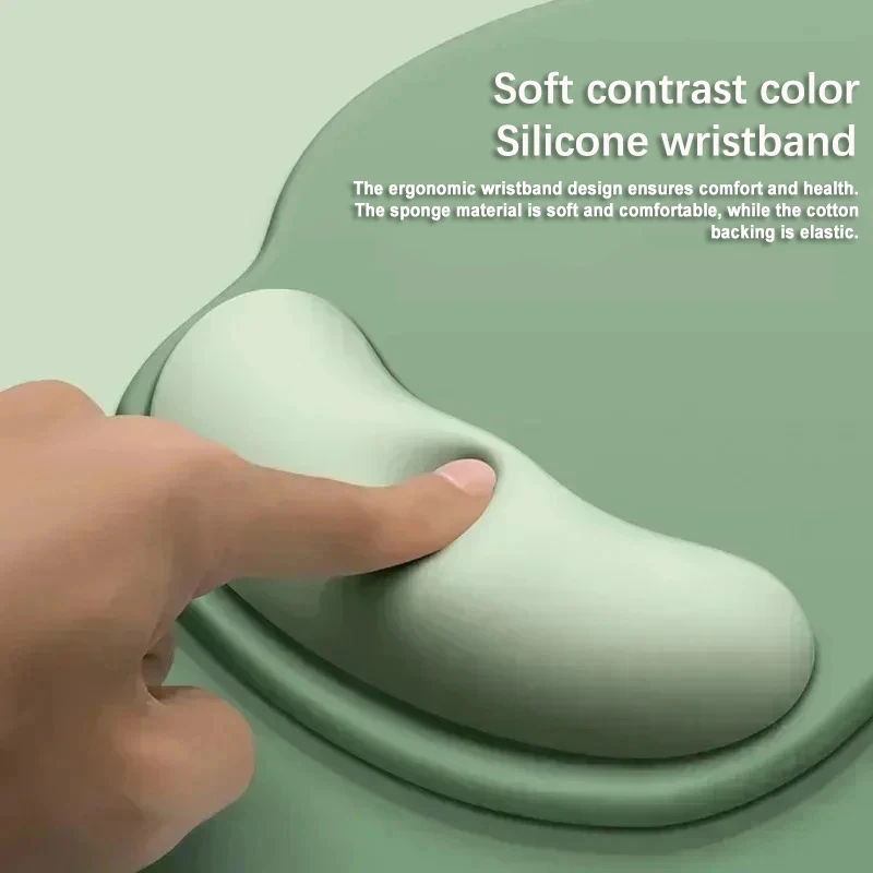 Gradient Non-slip Mouse Pad, Soft Foam Desktop Mat with Wrist Rest, Comfort Desk Pad for Home Office Work