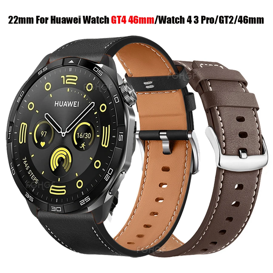 Leather Strap For Huawei Watch GT 4 46mm GT 3 2 Pro Watch Band 22mm Repalacement Bracelet For Huawei Watch Buds GT3 Pro Correa