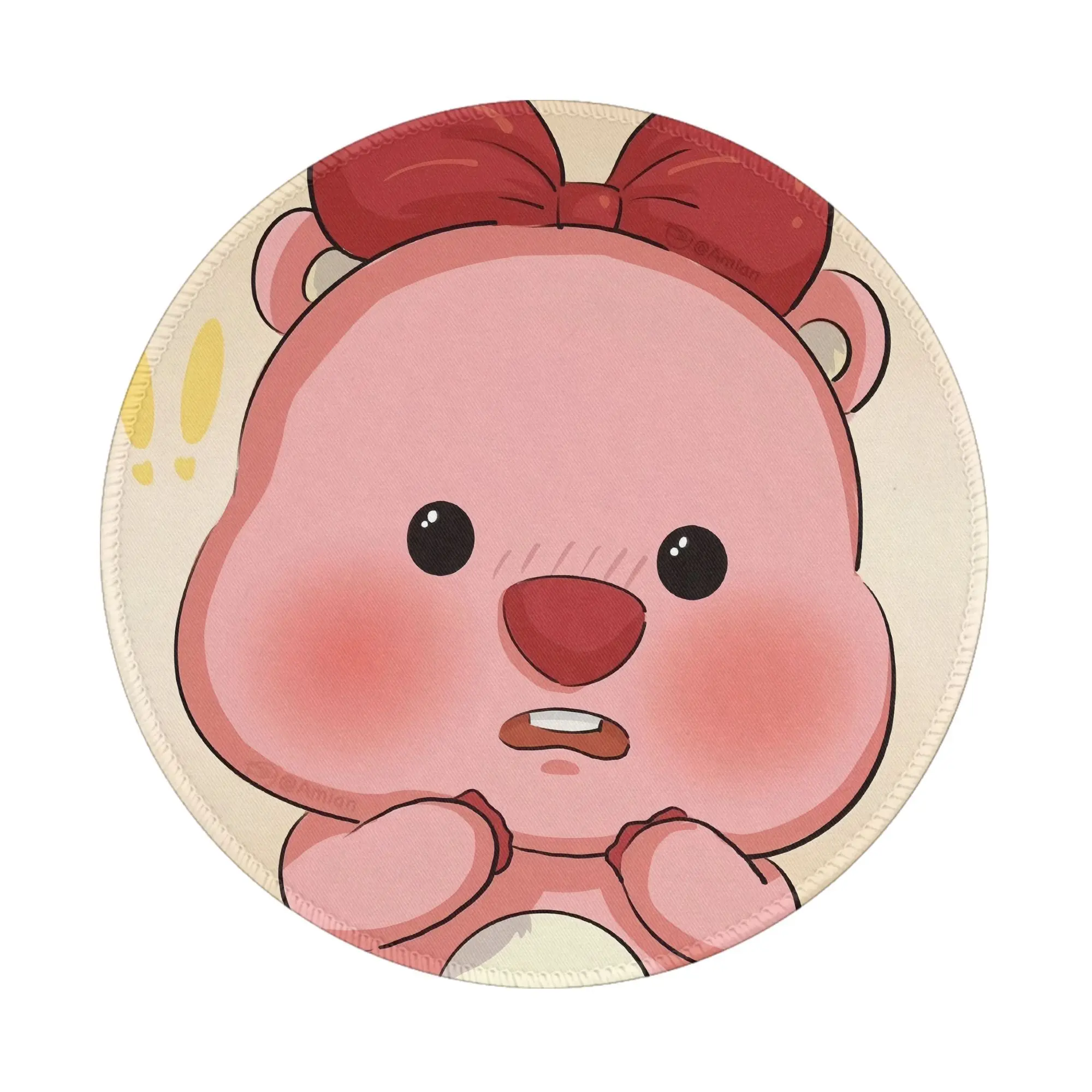 ‌ LOOPY Karpet Alas Mouse Mini Bulat Alas Anti Selip Desktop 8 Inci Alas Komputer Game Alas Mouse Karet Gaming