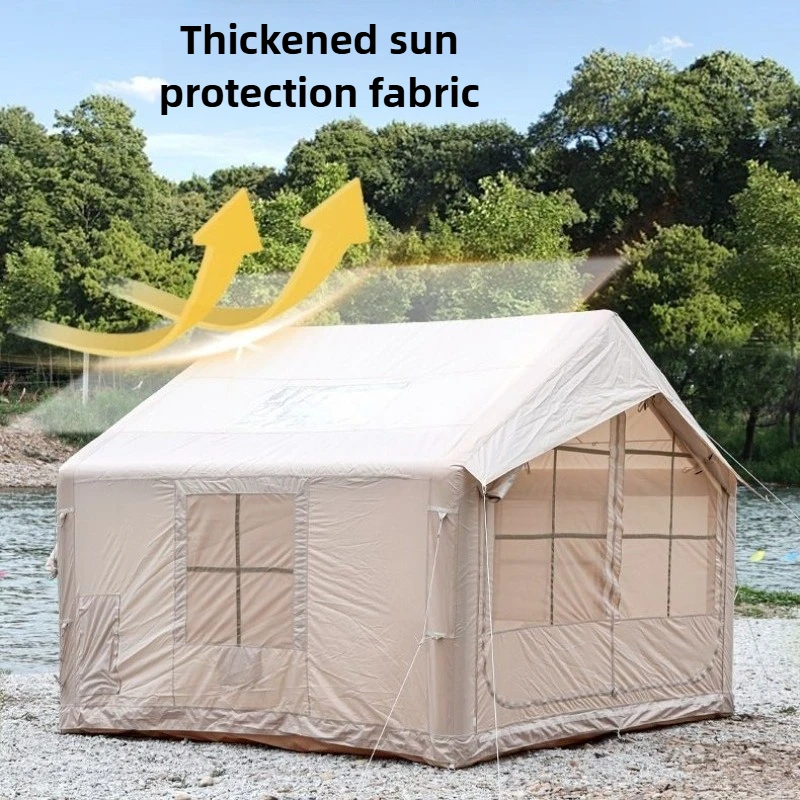 المحمولة سميكة غير نافذ للمطر مخيم خيمة قابلة للنفخ يندبروف في الهواء الطلق مساحة كبيرة قابلة للطي خيام قابلة للنفخ معدات خيمة التخييم #4