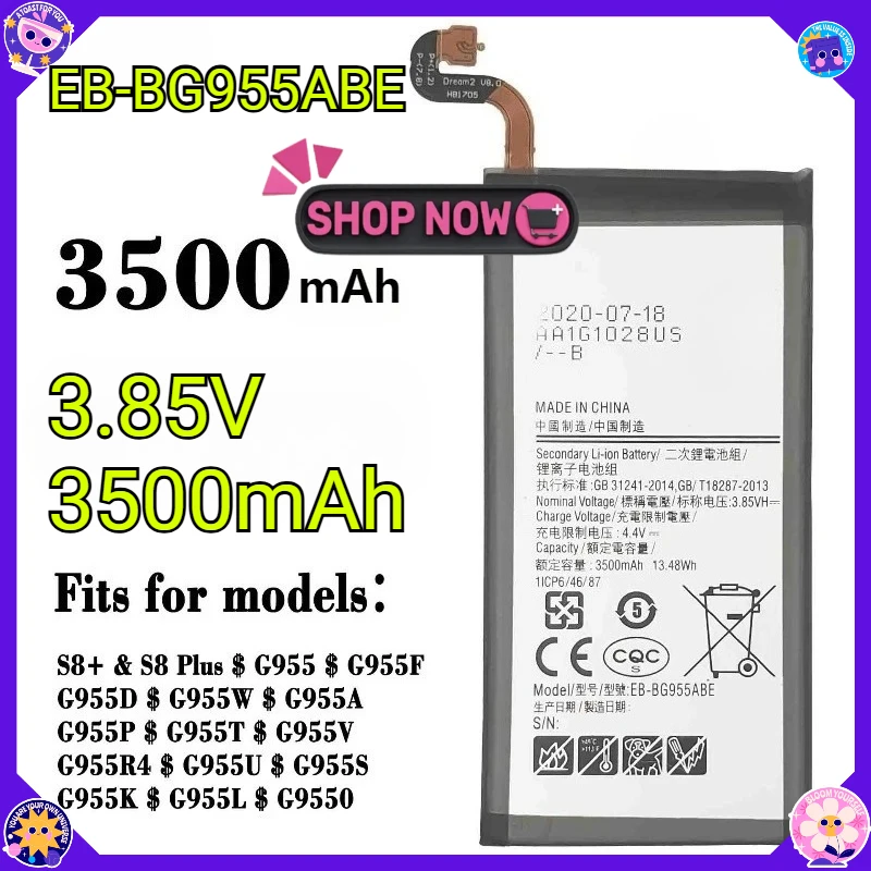 

For Samsung Galaxy S6 S6 Edge/Plus S7 S7 Edge S8 S8 Plus+ S9 S9 Plus S10 S10E S10 Plus J5 Pro J7 Pro New EB-BG965ABE Battery