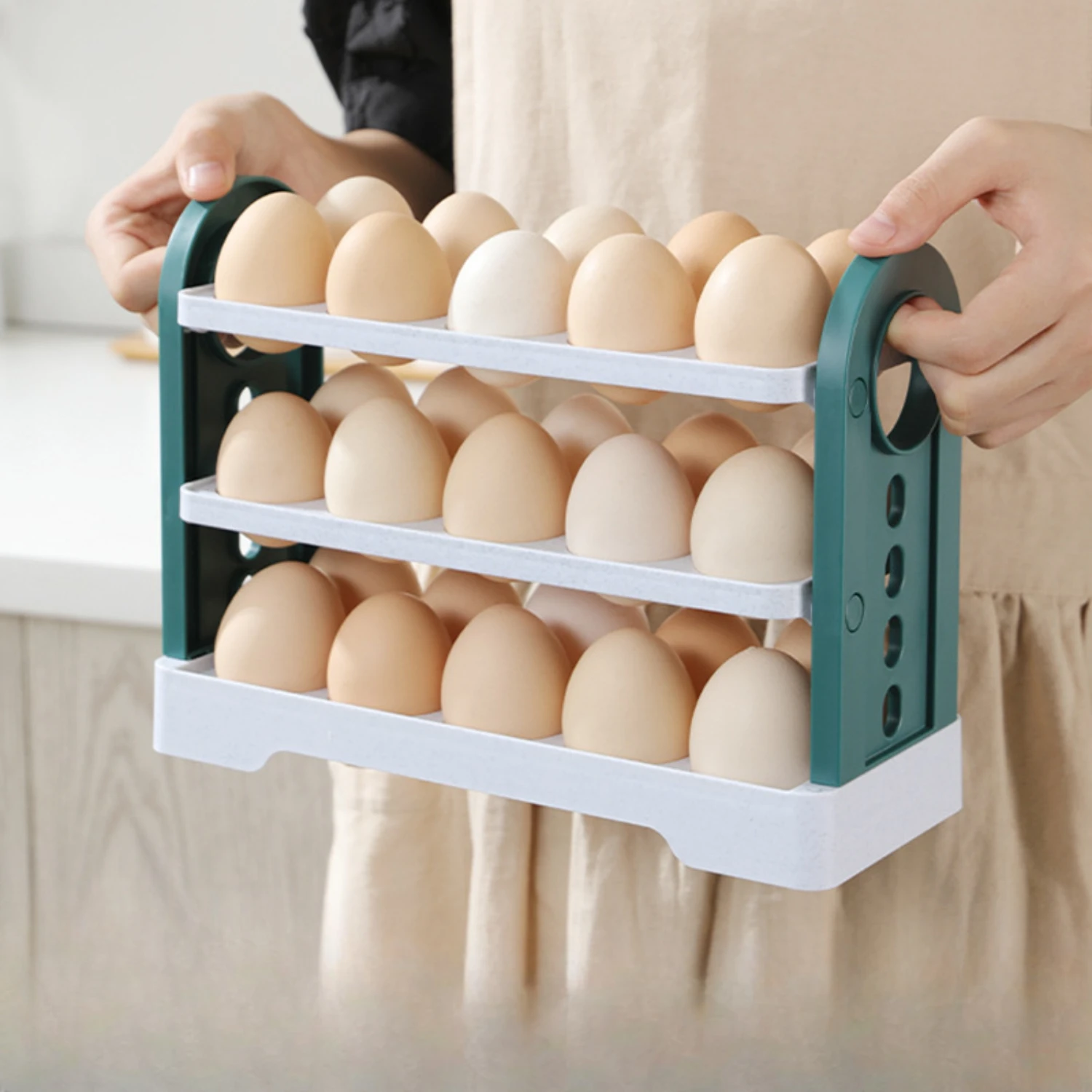 1pc Egg Rack, Refrigerator Side Door , Flipped Egg Tray, Refrigerator  Box, Food Grade Preservation Box, Egg  Box