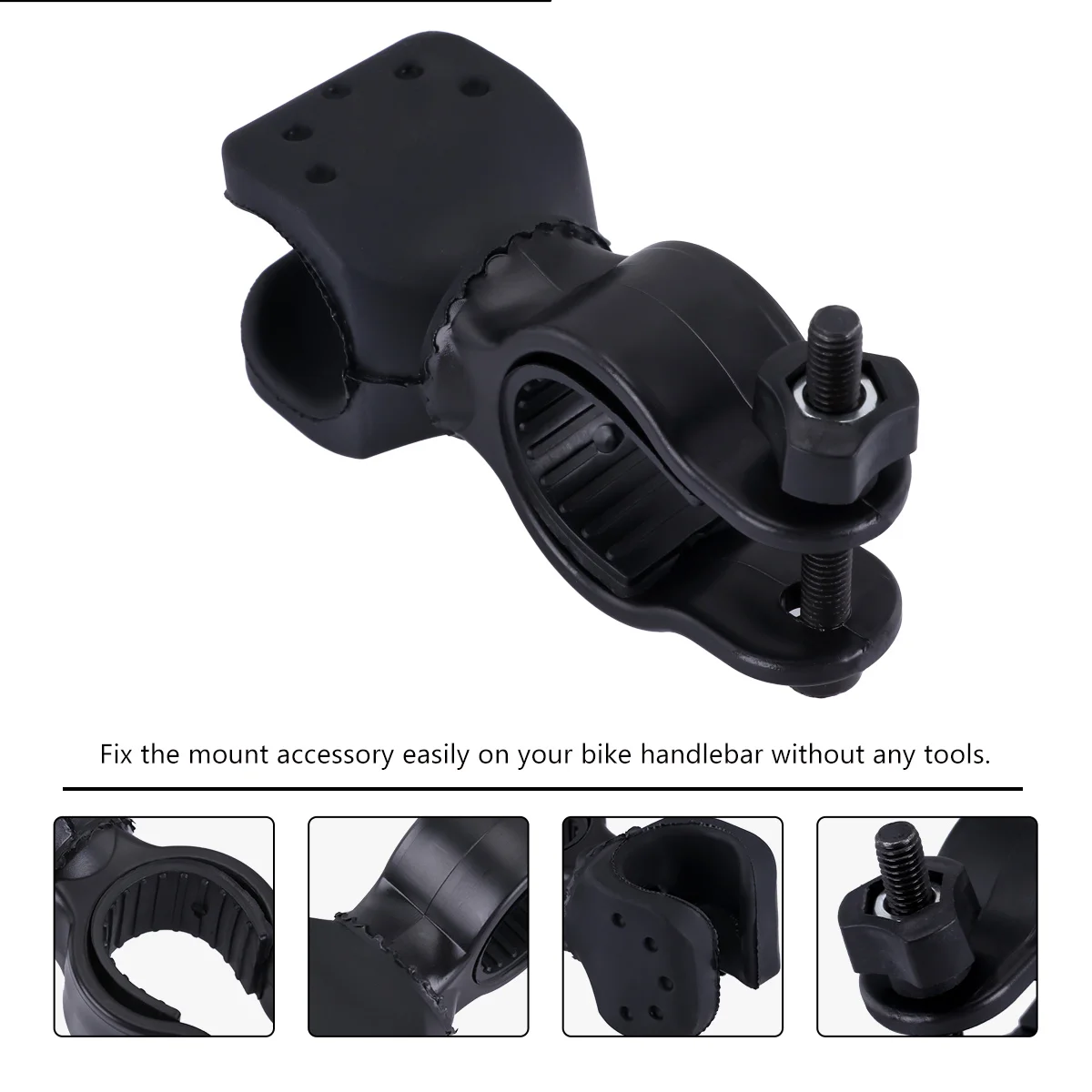 

4Pcs Bike Clip Flashlight Holder Rotatable 360 Degree Bike Handlebar Mount Torch Bracket for Cycling Night Light
