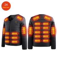 USB Heated Vest for Men and Women, Smart Control Temperature, Heating Jacket, Cotton Coat, Casual, V-neck, Winter