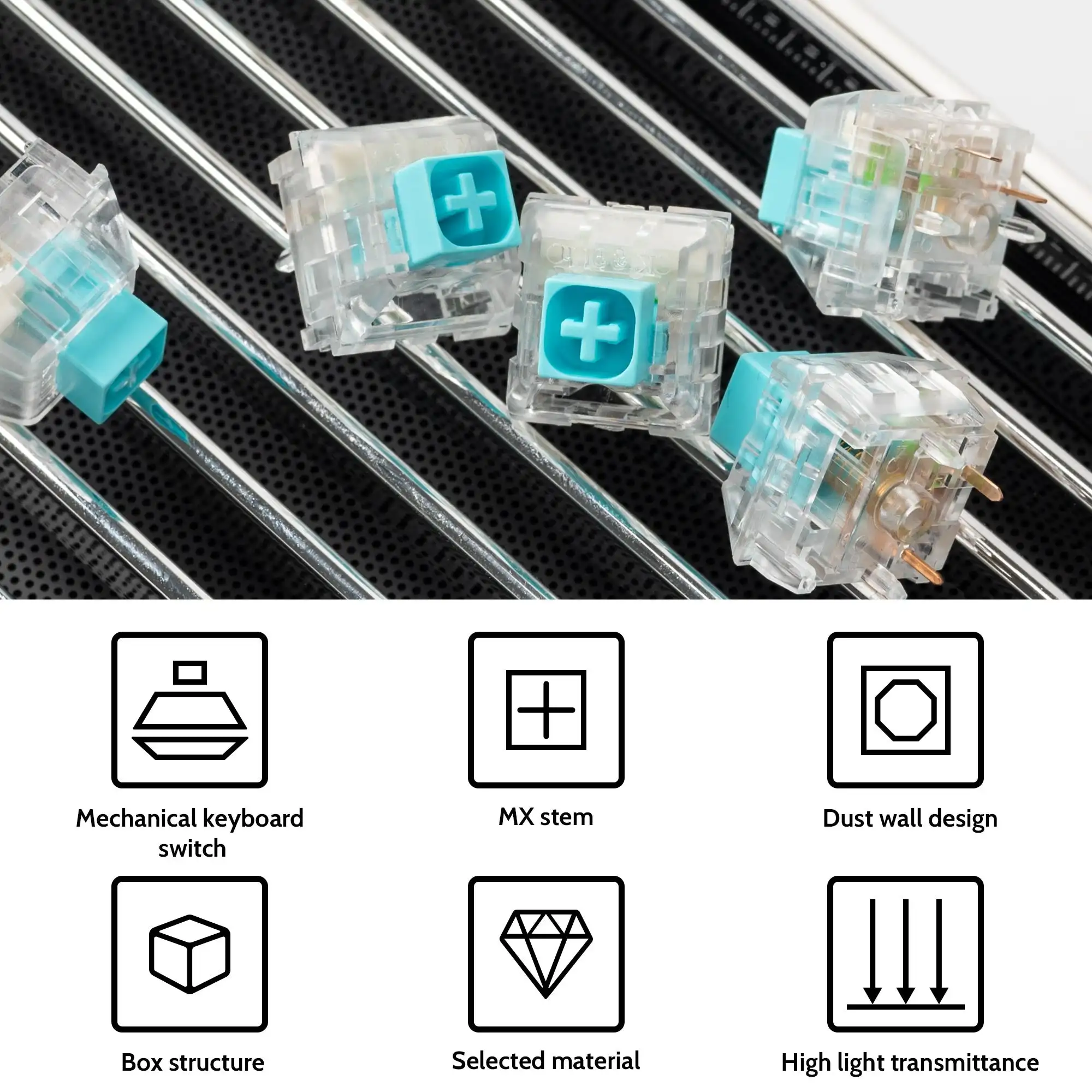 Kailh Crystal Robin Box Switch 110 PCS for Mechanical Keyboards