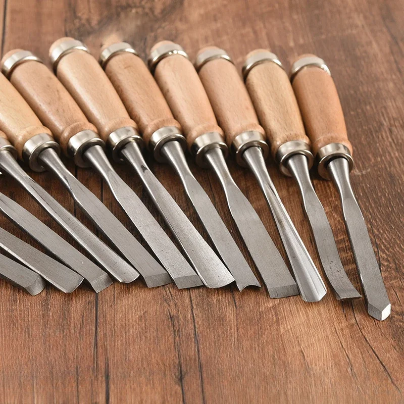 Hand Tool, 12Pcs Wood Carving Hand Chisel Tool Set Woodworking Professional Gouges Construction And Carpentry Tools