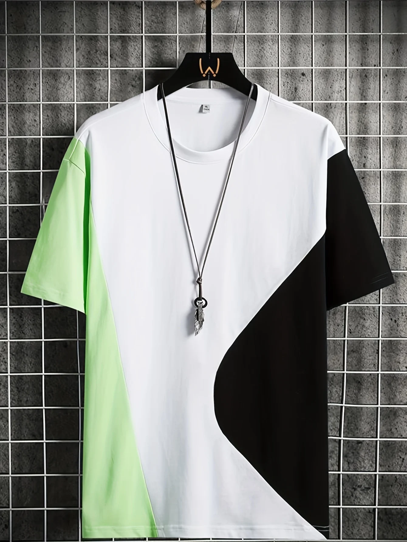 

Летняя мужская футболка с короткими рукавами и цветными блоками, с дышащими полурукавами, подходит для спортивной и повседневной одежды.