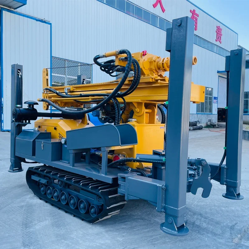 Plate-Forme Hydraulique de 200m avec Compresseur d'Air, Machine de Forage de Puits d'Eau