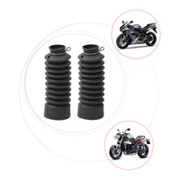 2pcs Universal Fork Bellows Front Black Universal Motorcycle Rubber Dust Gaiters Boots Waterproof Durable Practica